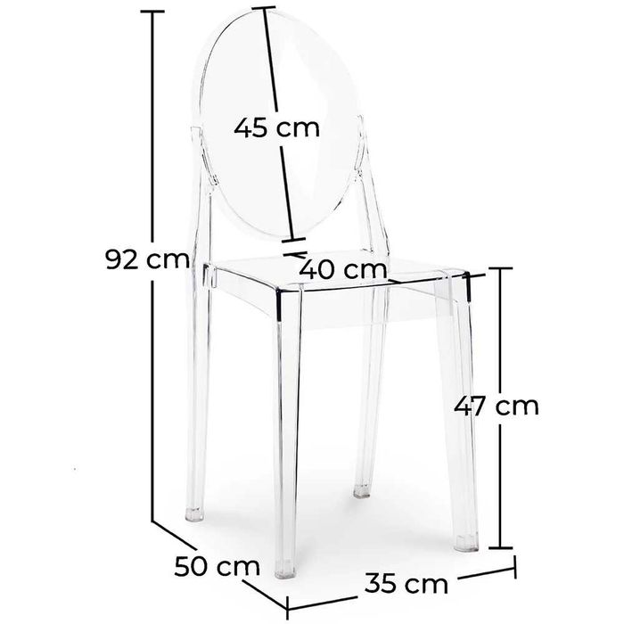 Cadeira De Sala De Jantar Victoria Queen Design Transparente