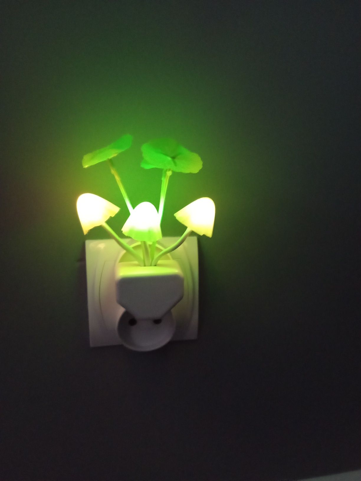 LAMPKA Nocna LED 7 KOLORÓW Czujnik Zmierzchu GRZYB