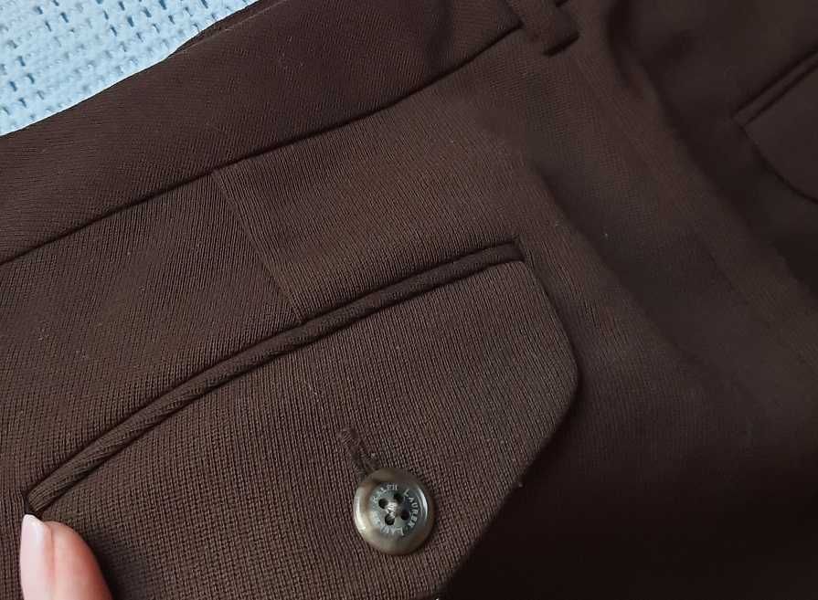 Ralph Lauren 100% Wełna ołówkowa brązowa spódnica midi M M/L