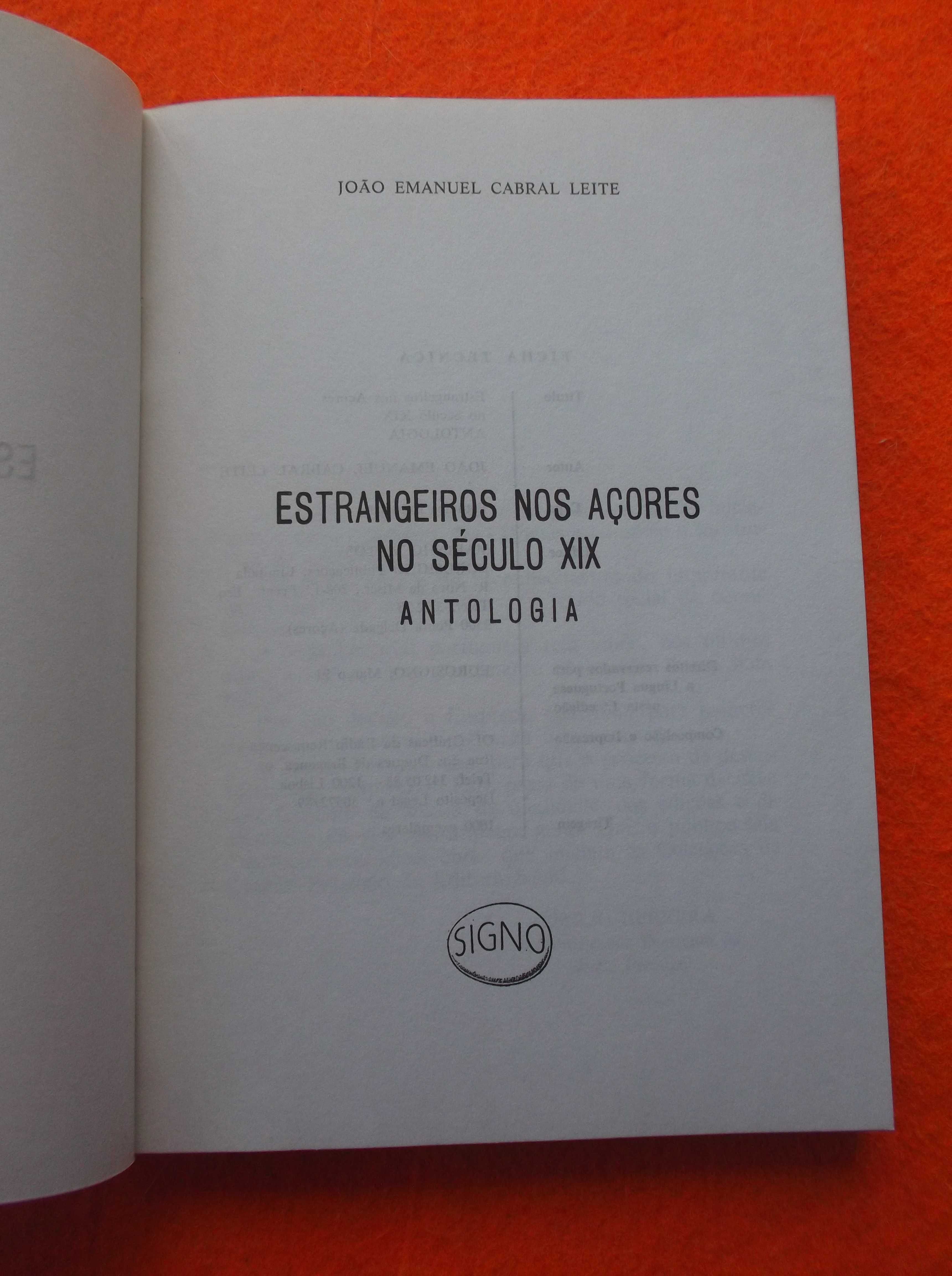 Estrangeiros nos Açores no século XIX   - João Emanuel Cabral Leite