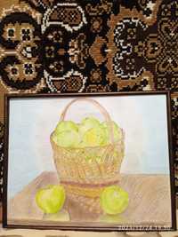 Картина-натюрморт "Кошик з яблуками"