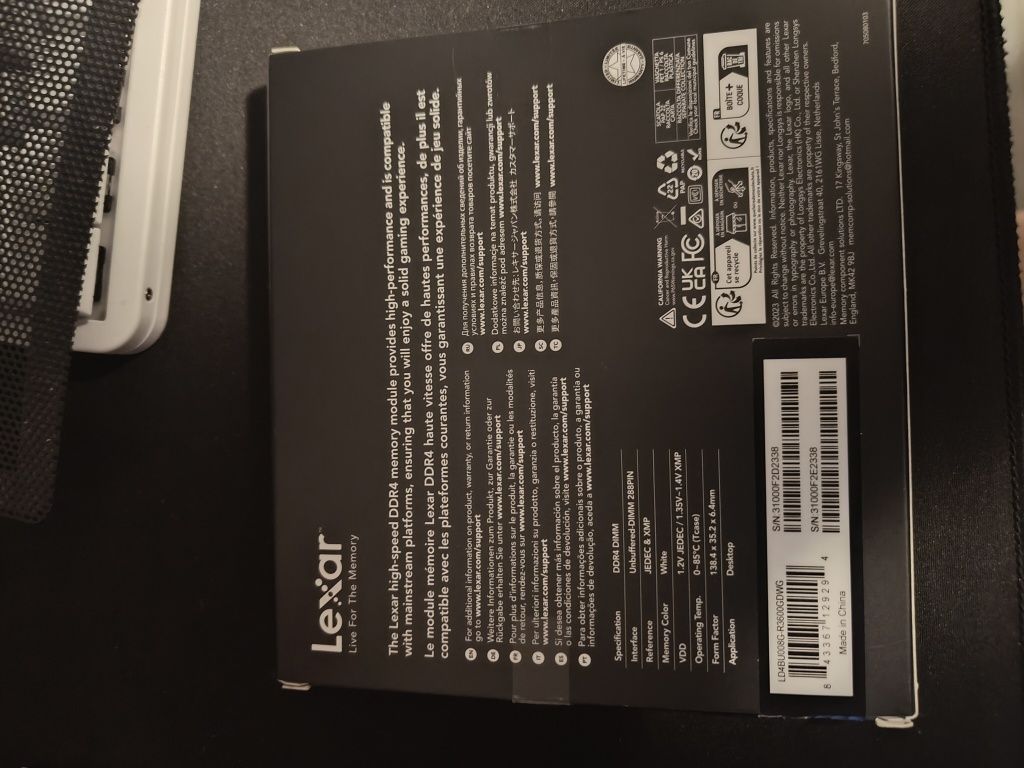 Ram Lexar DDR4 3600 CL18 32 gb 4 x 8 gb