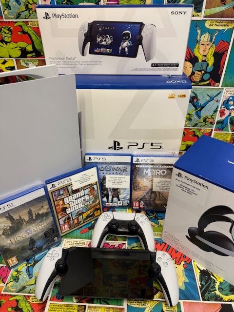 Playstation Ps5 1tb+Napęd+4xGra+Słuchawki+Portal Szczecin Ufogames