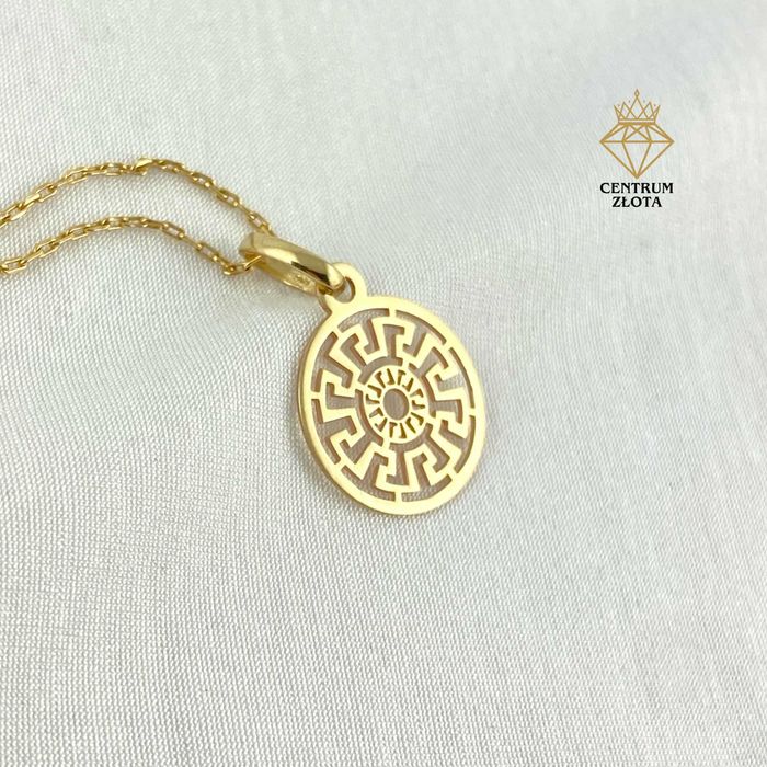 ZŁOTA zawieszka WZÓR GRECKI ażurowy PRÓBA 585 (14K)