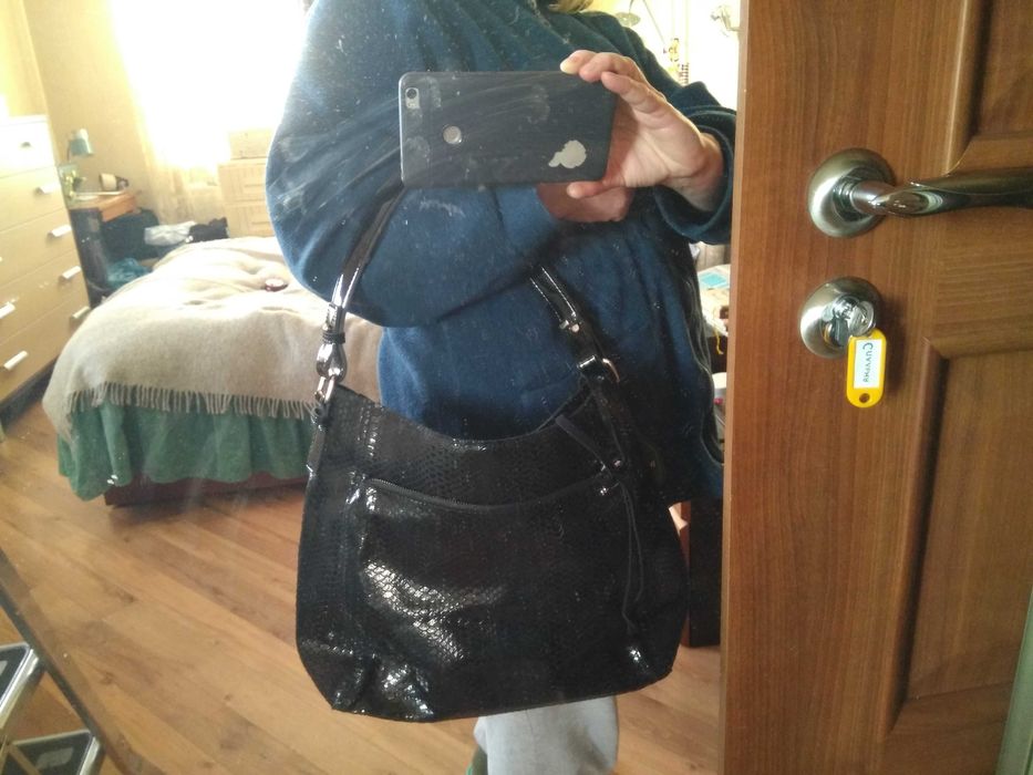 Сумка лазерная кожа черная