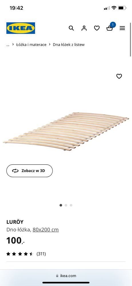 Lozko ikea minnem