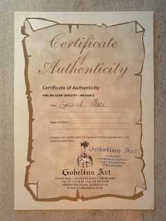 Tapeçaria com certificado de autenticidade Grand Place, Bruxelas