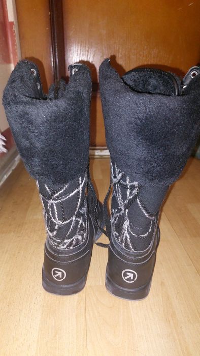 Зимові чоботи, шкіра + шкірзам + текстиль