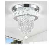 Kryształowy żyrandol K9, lampa sufitowa, montaż podtynkowy, 20 W, LED,