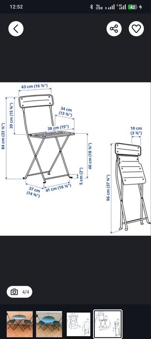 Conjunto de mesa e 2 cadeiras IKEA como novas