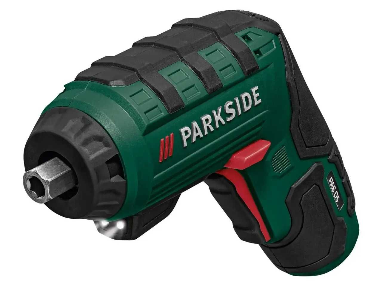 Акумуляторна викрутка Parkside PAS 5 D5 / Шуруповерт 4В + набір біт