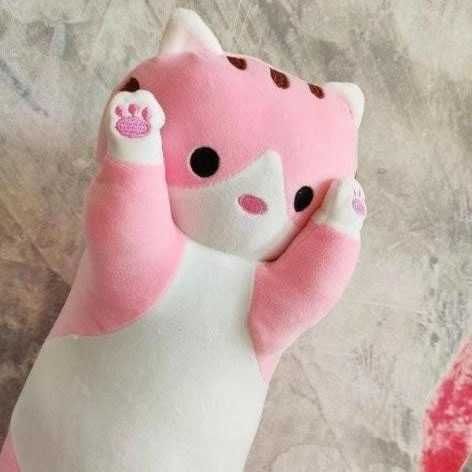 М'яка плюшева іграшка Довгий Кіт Батон котейка-подушка 50 см