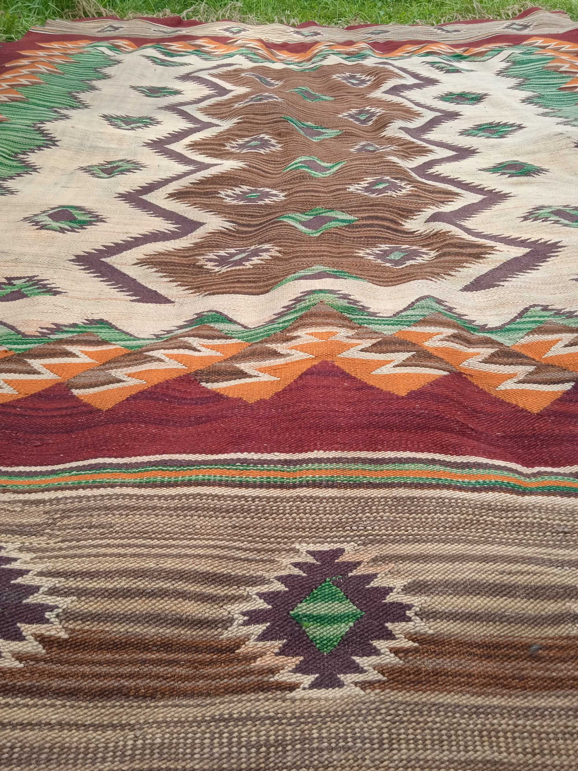 Ogromny przedwojenny polski kilim 280 x 192 cm - oryginał!