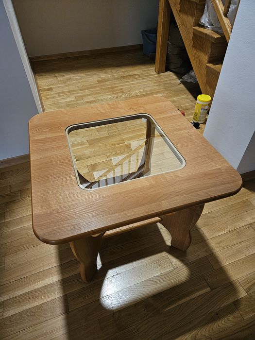 Stolik kawowy z szyba - używany