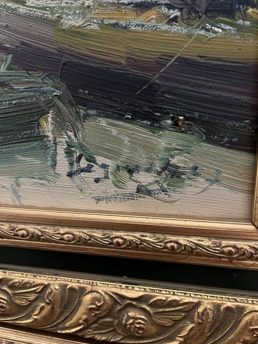 Dois quadros grandes talha dourada