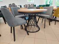 Stół okrągły rozkładany + 4 krzesła loft industrial
