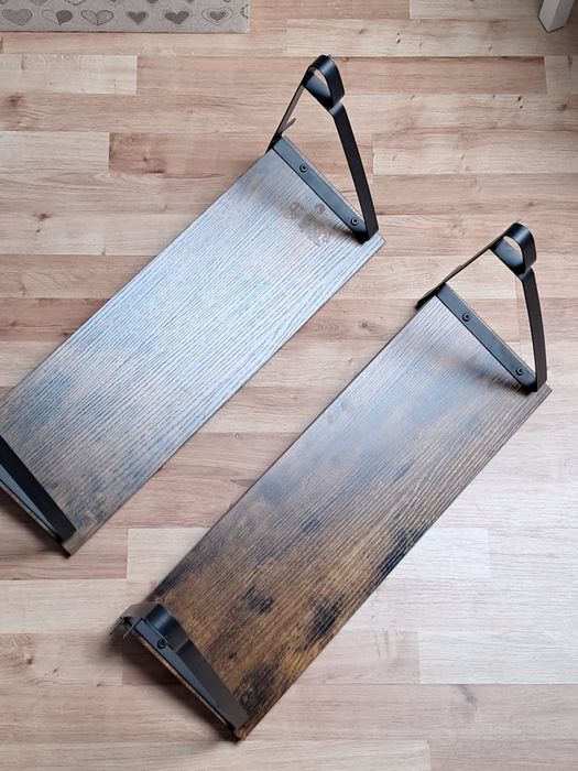 Półki drewniane zestaw 2 szt ciemnym brąz zestaw komplet jak nowe