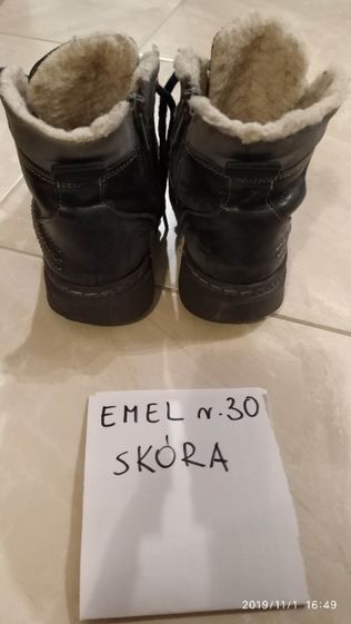 Buty zimowe kozaki SKÓRZANE z wełną Emel r. 30