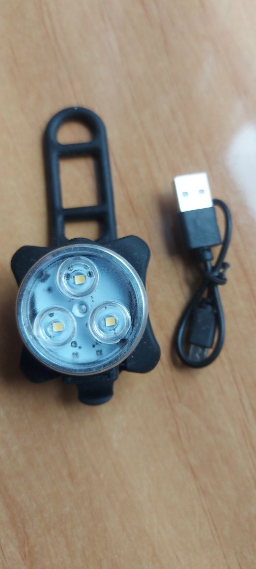 Lampka rowerowa 3 diody led akumulatorowa  zecto drive