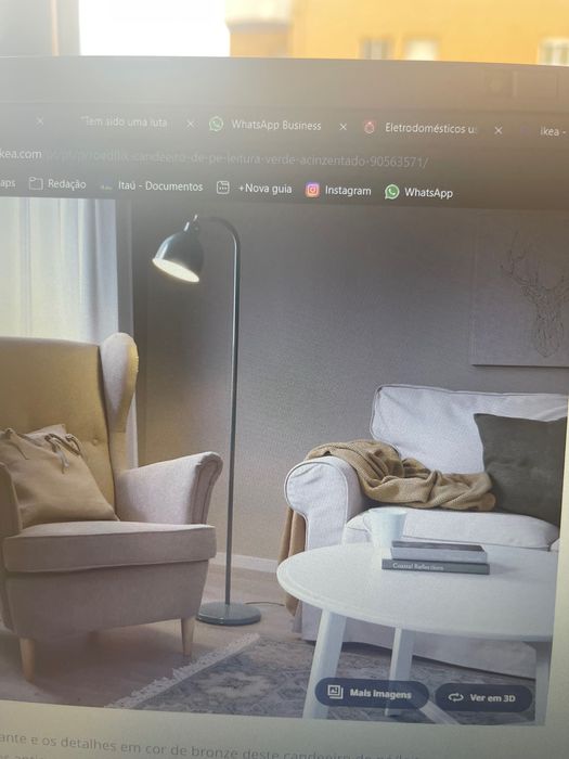 Luminária IKEA como nova verde cinzento