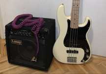 Squier by Fender Precision Bass + Combo basowe Laney RB1 + Jack Fender