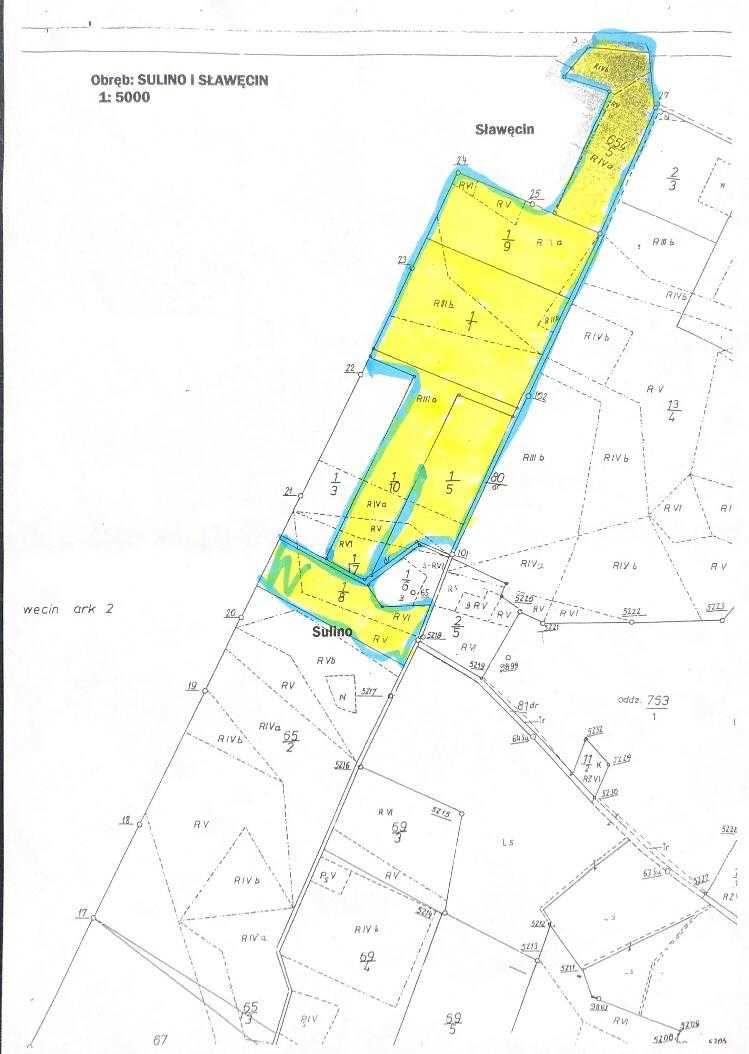 Grunty rolne o pow. 15,91 ha, położone w Sulinie, gmina Choszczno