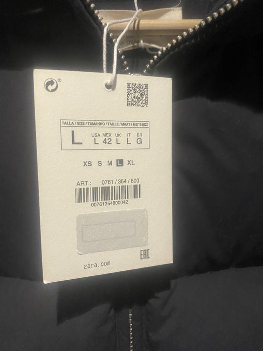 Натуральный пуховик  Zara Origin