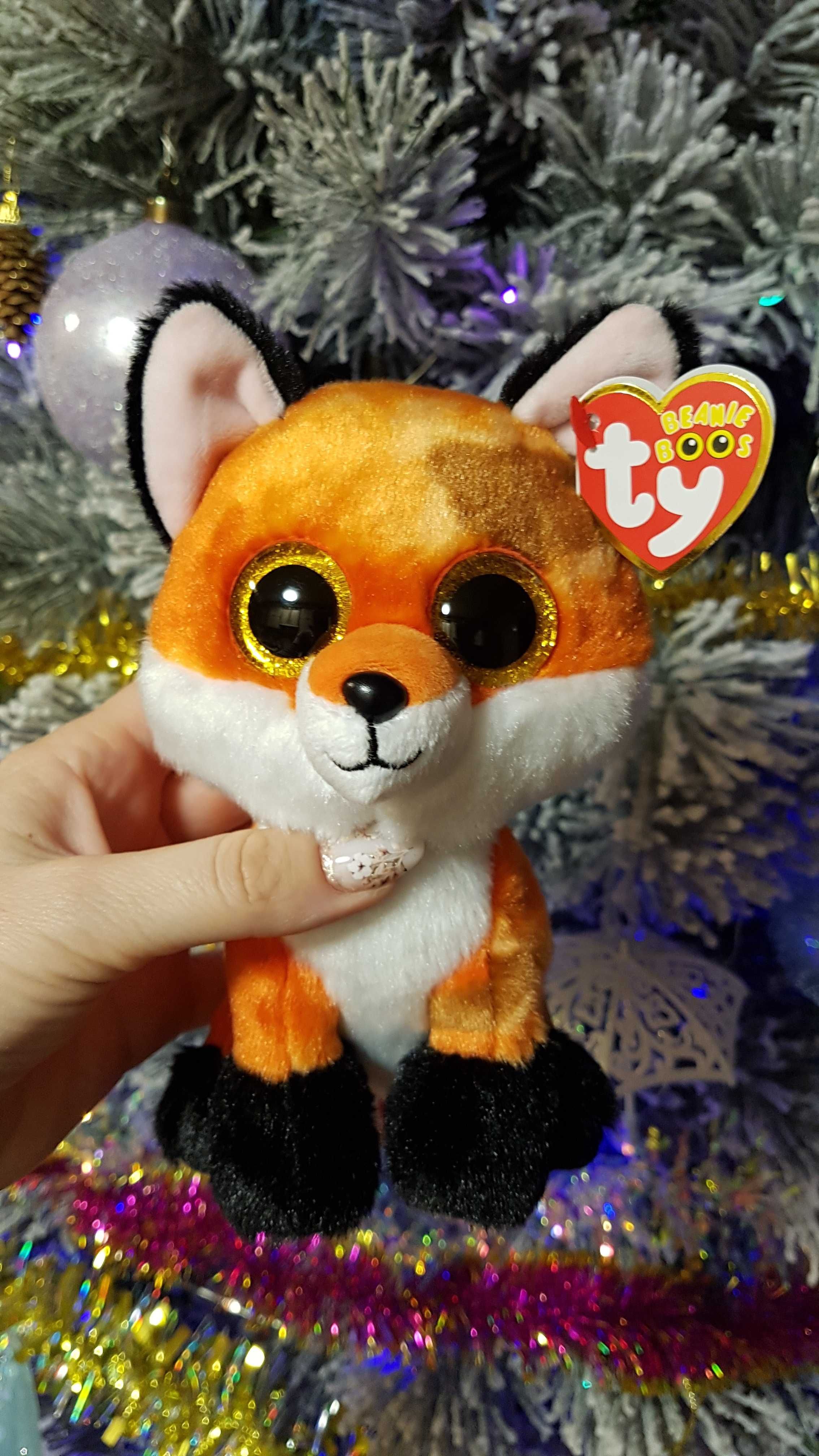 TY Beanie Boos глазастик рыжая лиса, лисенок, лисица MEADOW 15 см