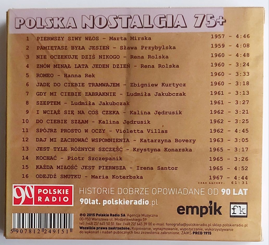 Polska Nostalgia 75+ 2015r Hanna Rek Maria Koterbska Kalina Jędrusik