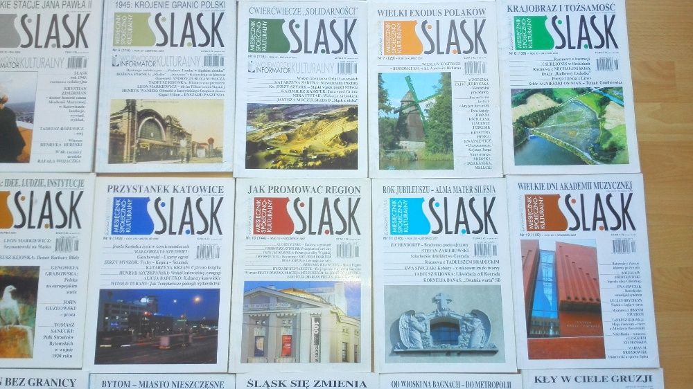 2 zł/sztuka Miesięcznik "Śląsk"- 37 starych numerów (lata `96-`08)