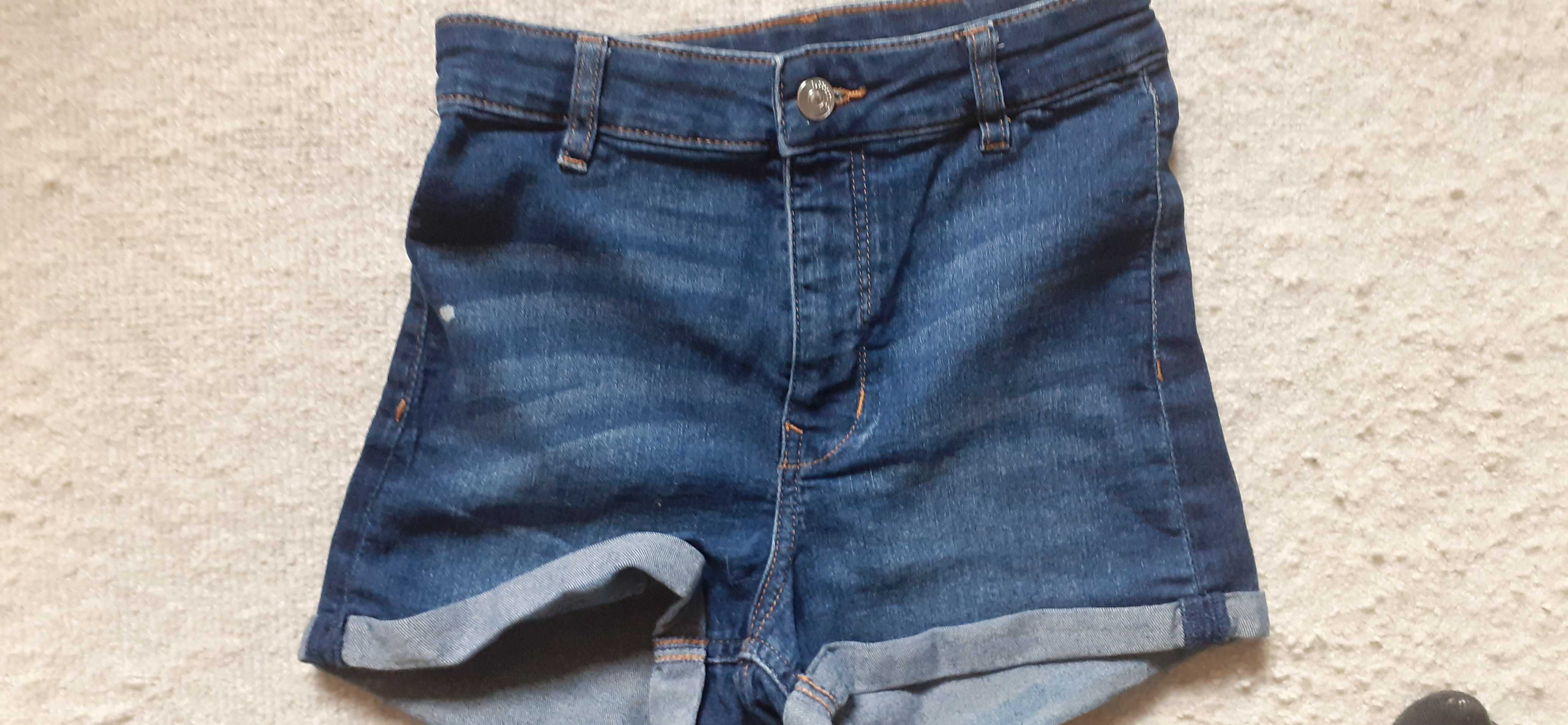 H&M damskie jeansowe  krótkie spodenki, szorty, r. 36.