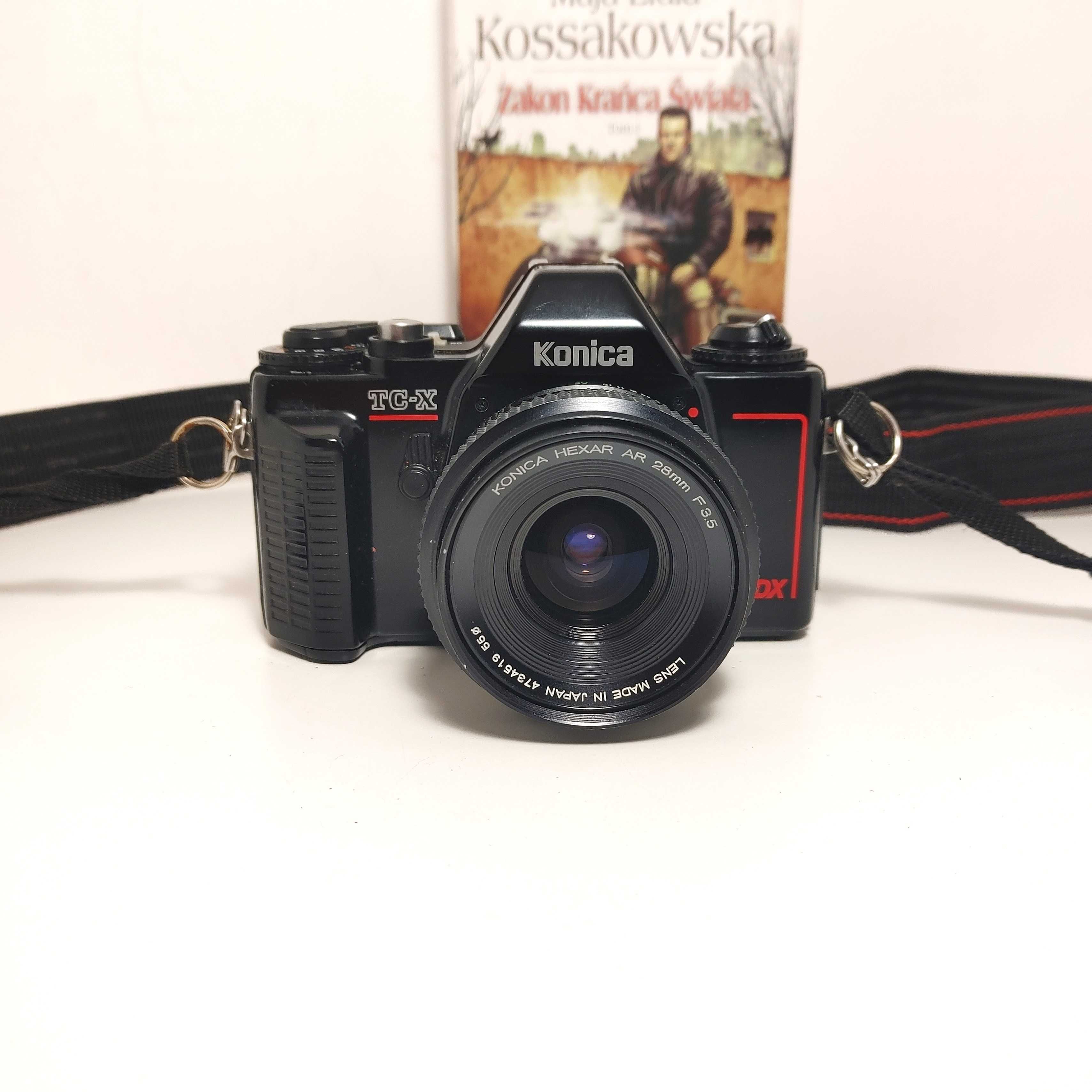 Ostatnia Lustrzanka analog KONICA Czarna KONICA TC X lens Hexar 28mm
