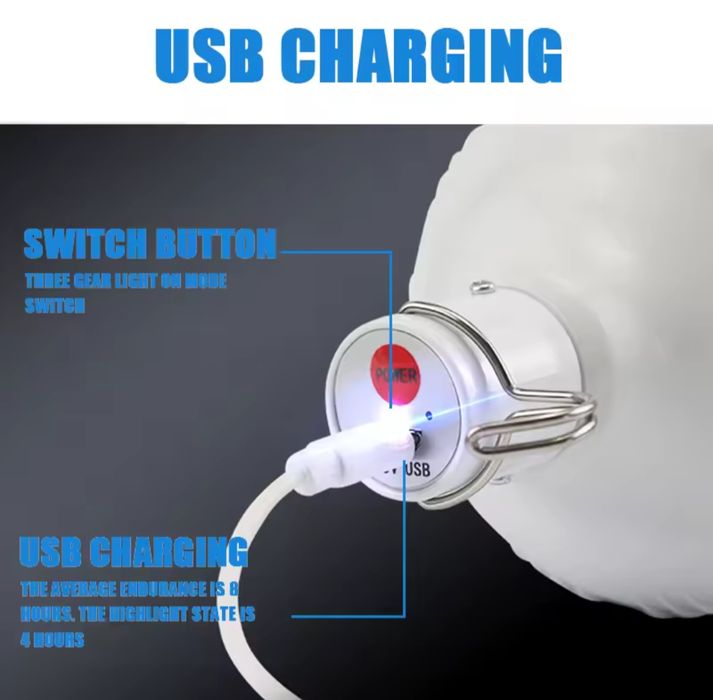 Лампа 200w на аккумуляторній батареї 2400mAh