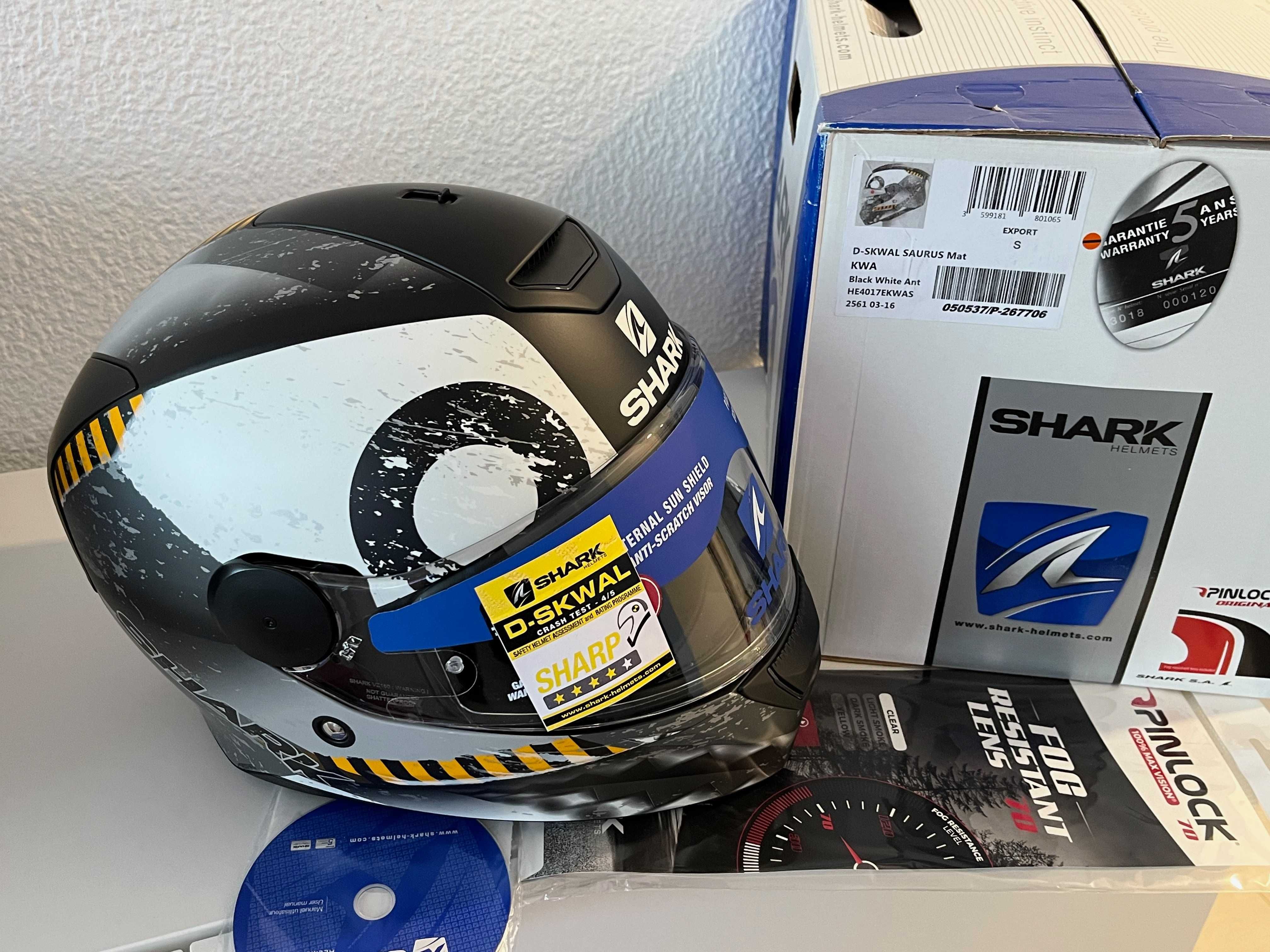 Capacete NOVO Shark D-Skwal Saurus Matt. Desconto+Pinlock. Tamanho S