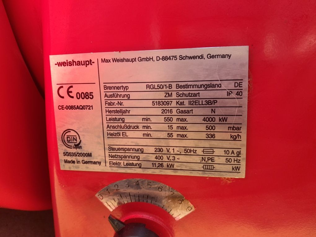 Palnik olejowo gazowy WEISHAUPT RGL50