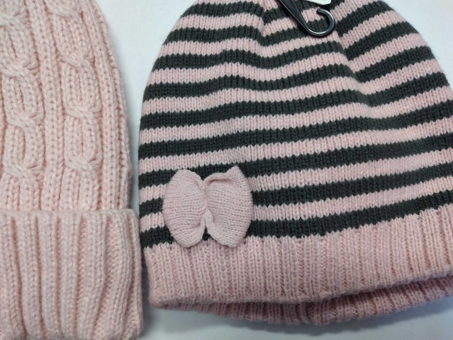 2 czapki zimowe dla dziewczynki nowe