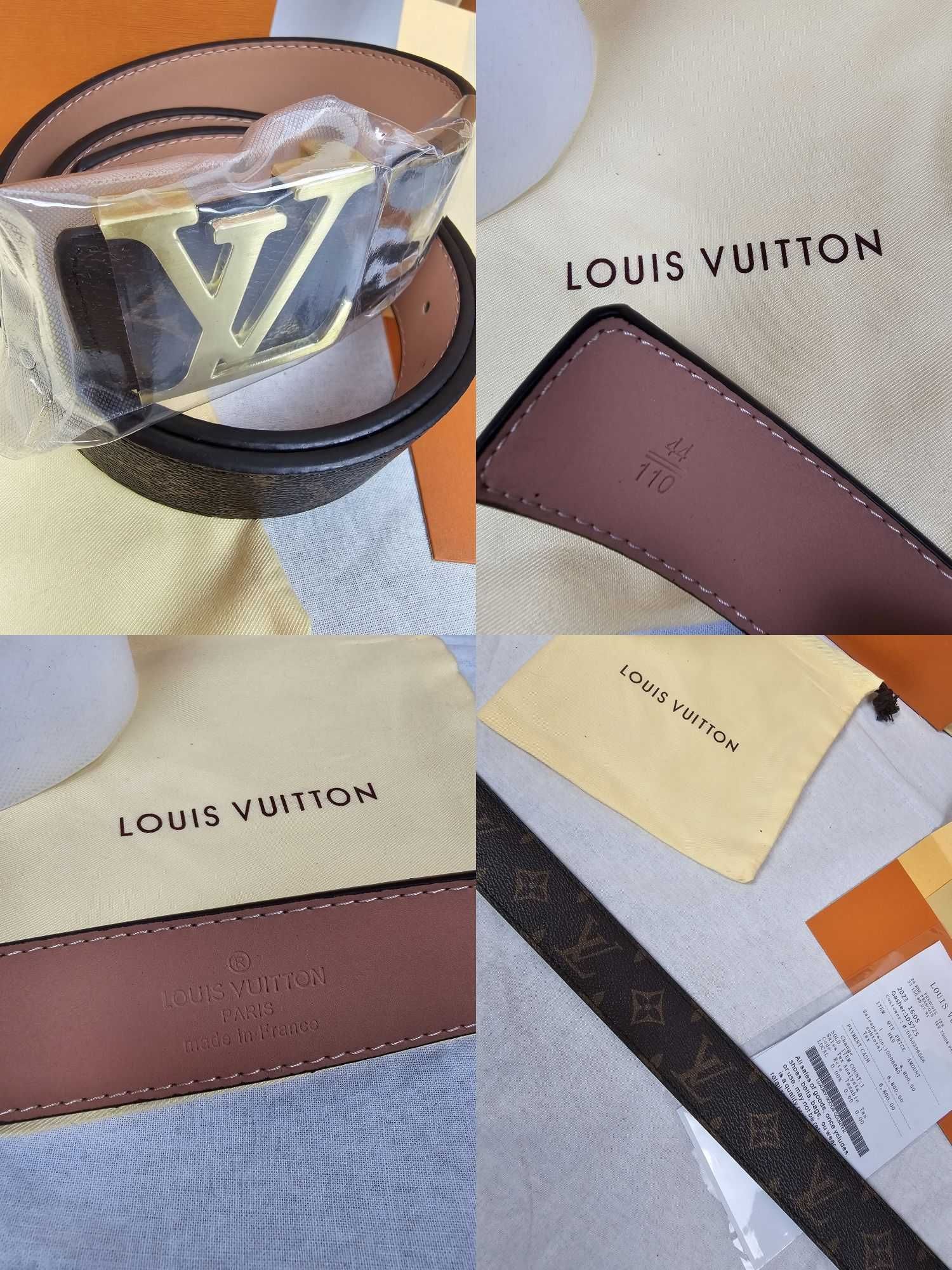 Pasek unisex  Louis Vuitton komplet z pudełkiem i torebka  logowane