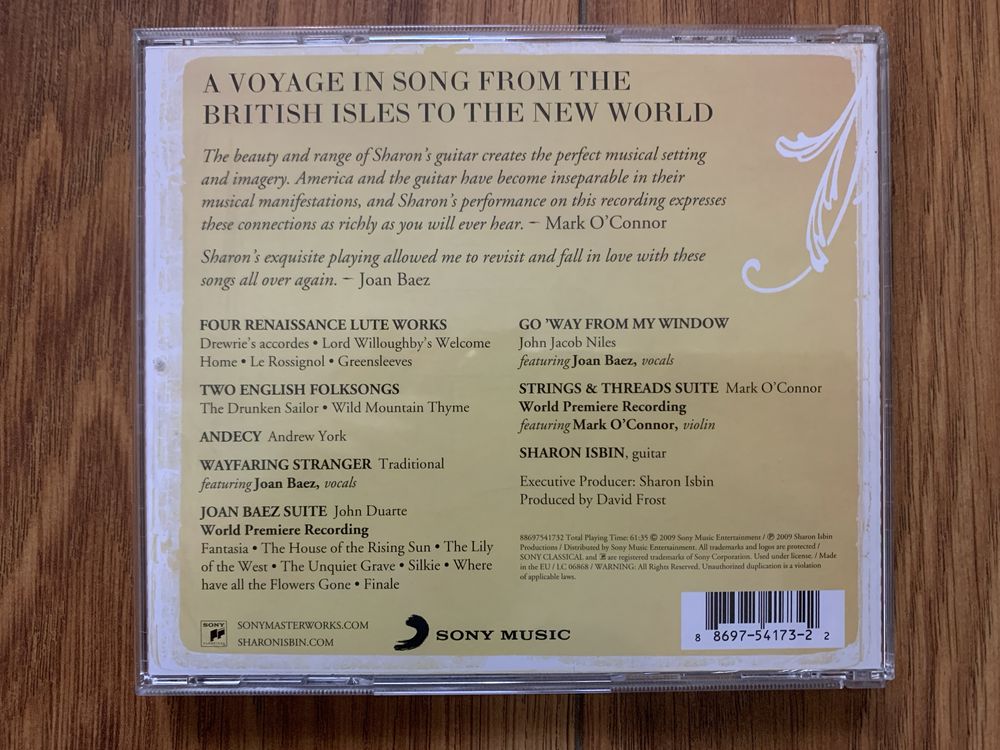 Sharon Isbin, Joan Baez, Mark O'Connor - Journey to the New World - cd
