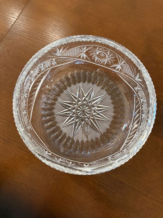 PRL miska duża kryształowa, kryształ