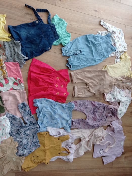 Mega paka ubrań 74/80 dla dziewczynki wiosna lato