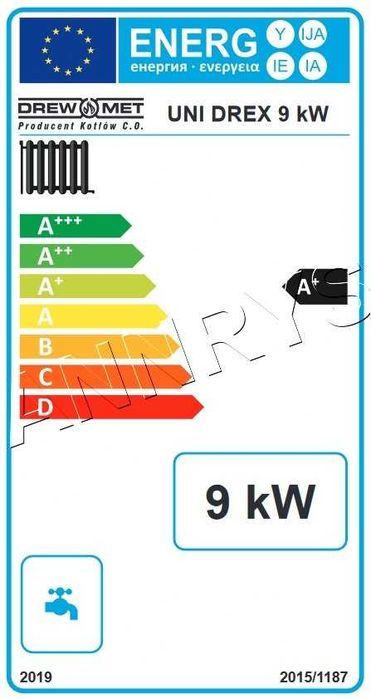 Piec kocioł stalowy DREWMET DREX 9 kW do 100m² zagazowujący drewno
