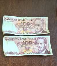 Stare banknoty 100zl z 1986r