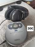 Conjunto leitor de cd,mp3 e fones