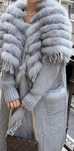 Sweter lis premium  futro new długi 650 collection kardigan