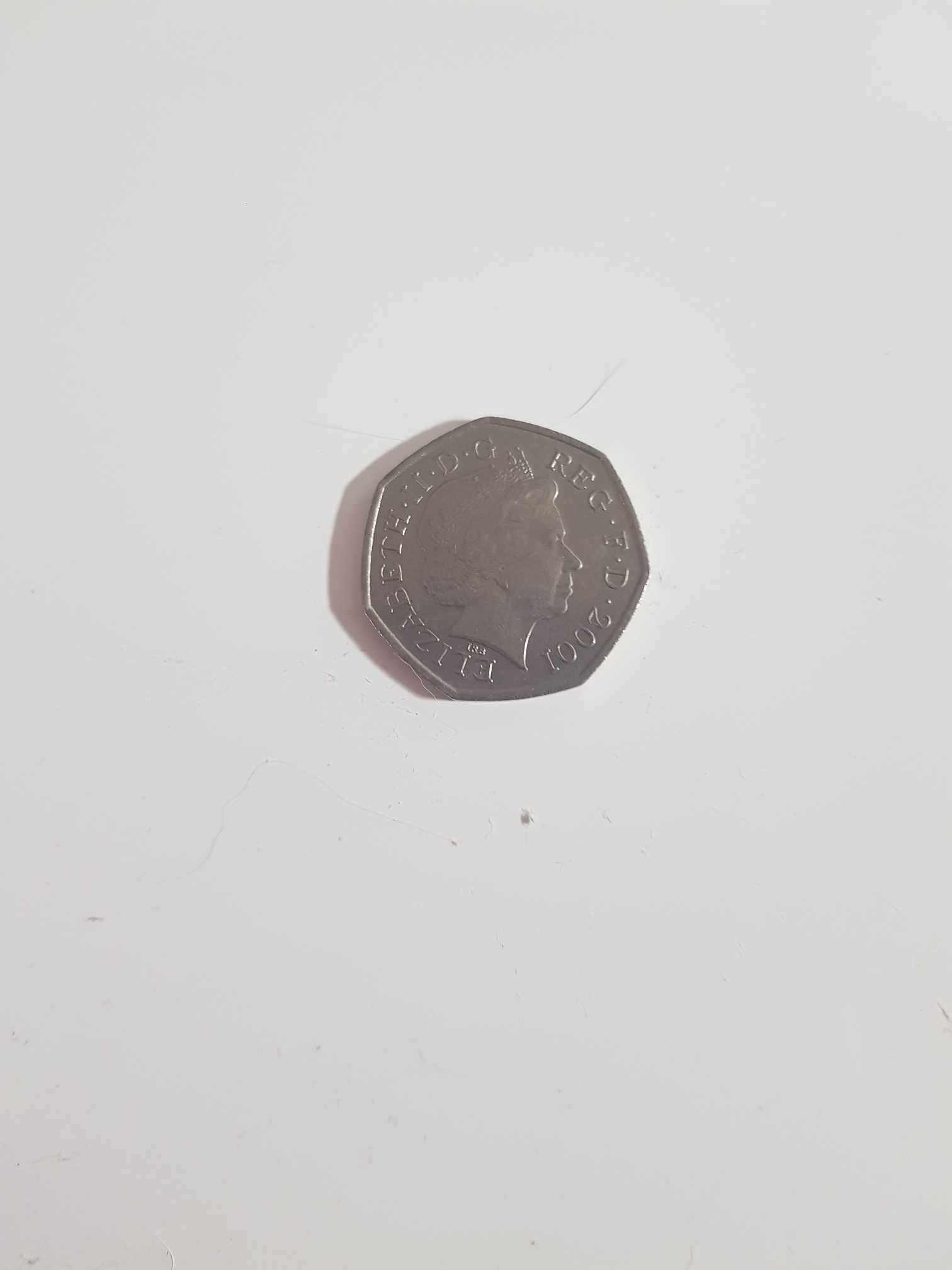 Moeda de 50 Pence Inglaterra 2001