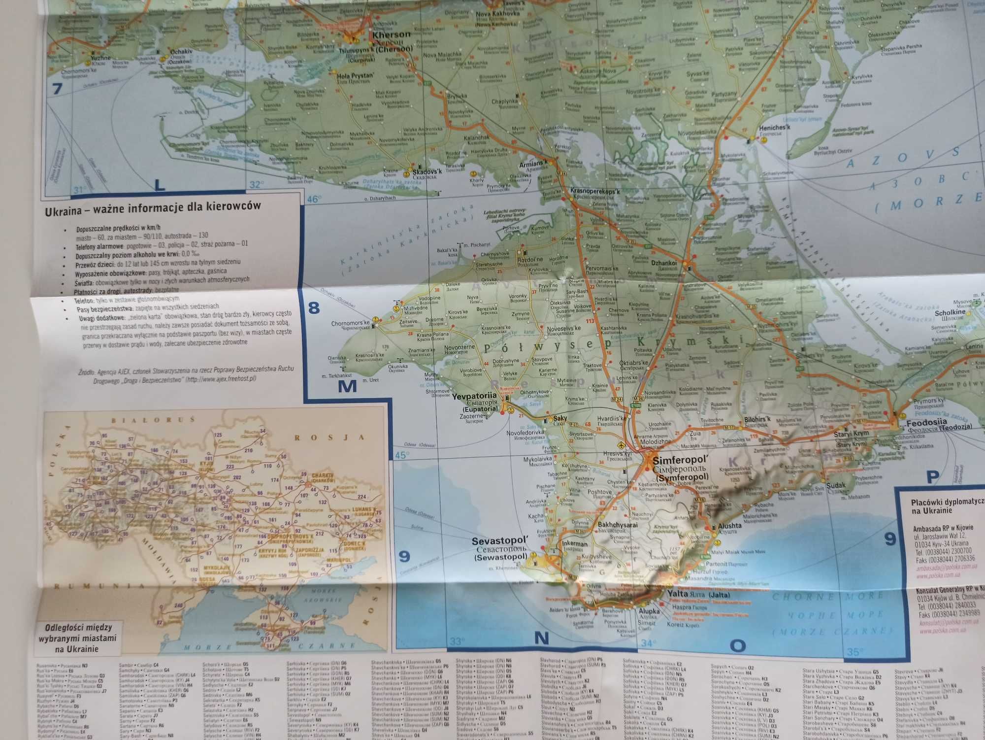 Ukraina mapa samochodowa przepisy drogowe konsulaty