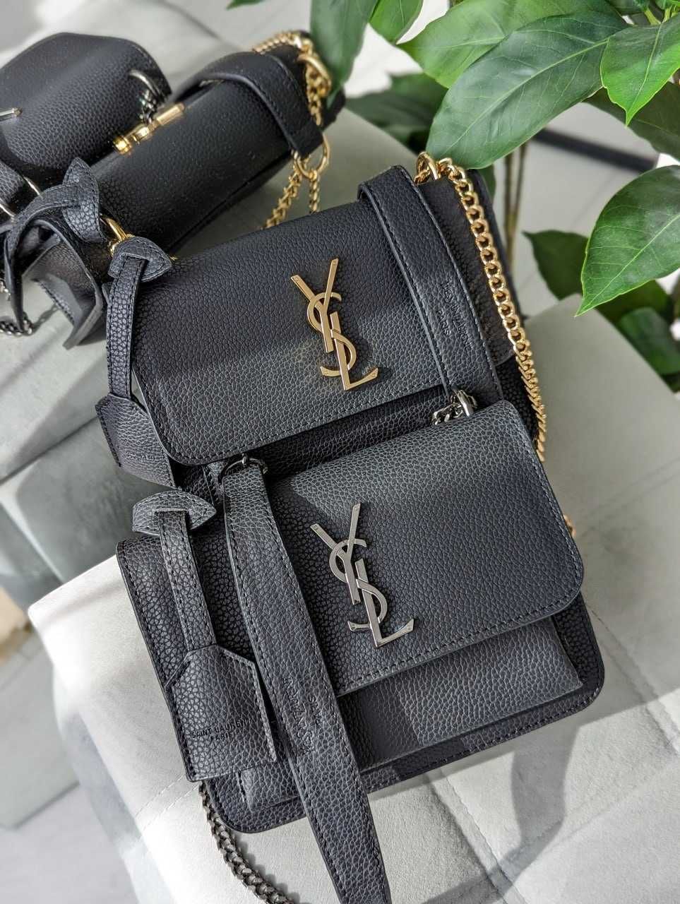 Женская клатч Yves Saint-Laurent LUX черная Лоран