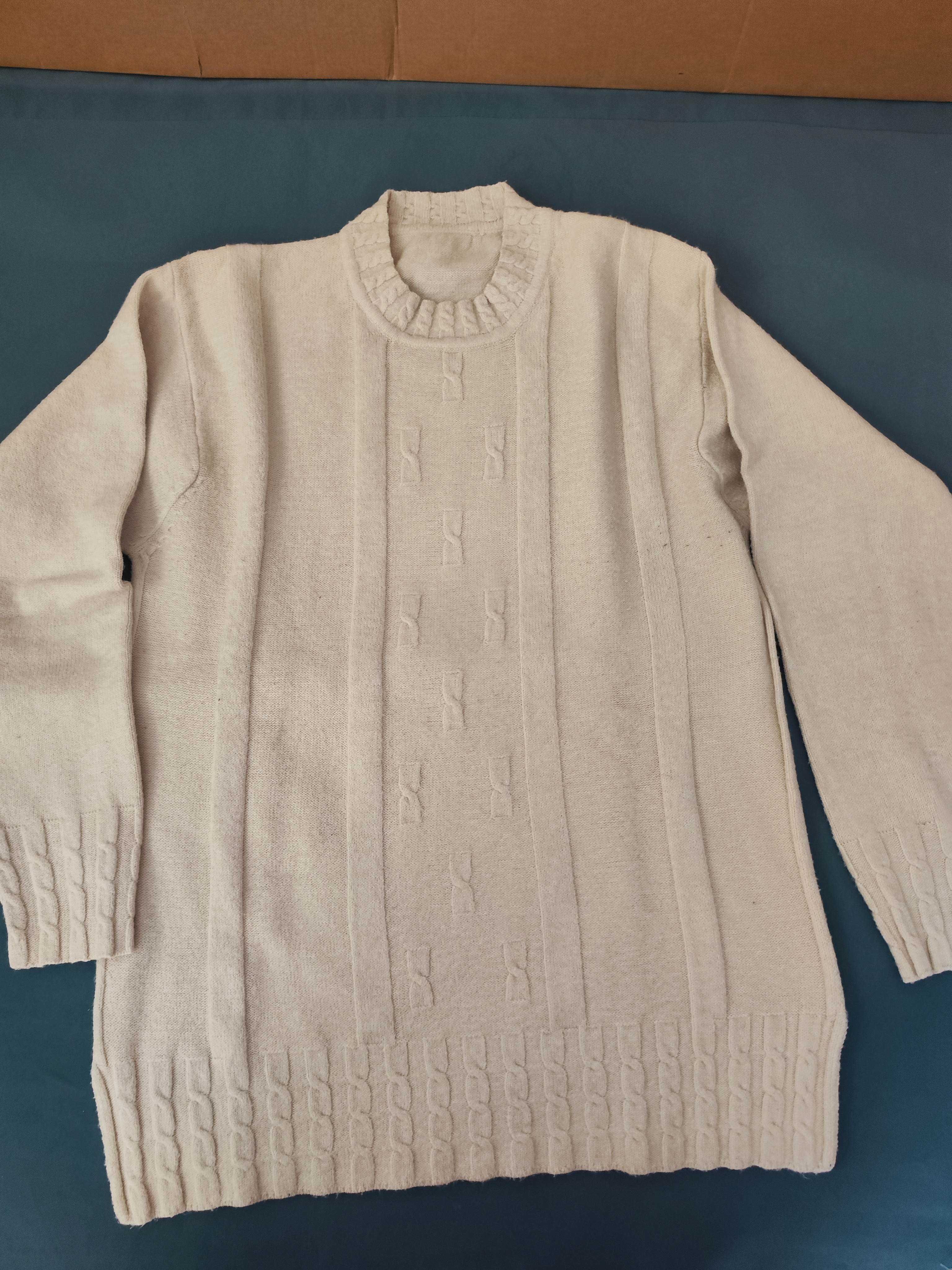 Sweter damski czarny, ecru polar Bluza dresowa sweter b. Duuuży 6XXL