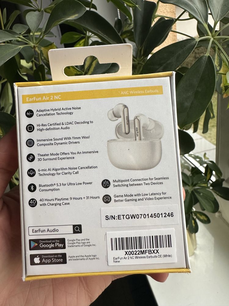 Słuchawki TWS EarFun Air2 kremowe