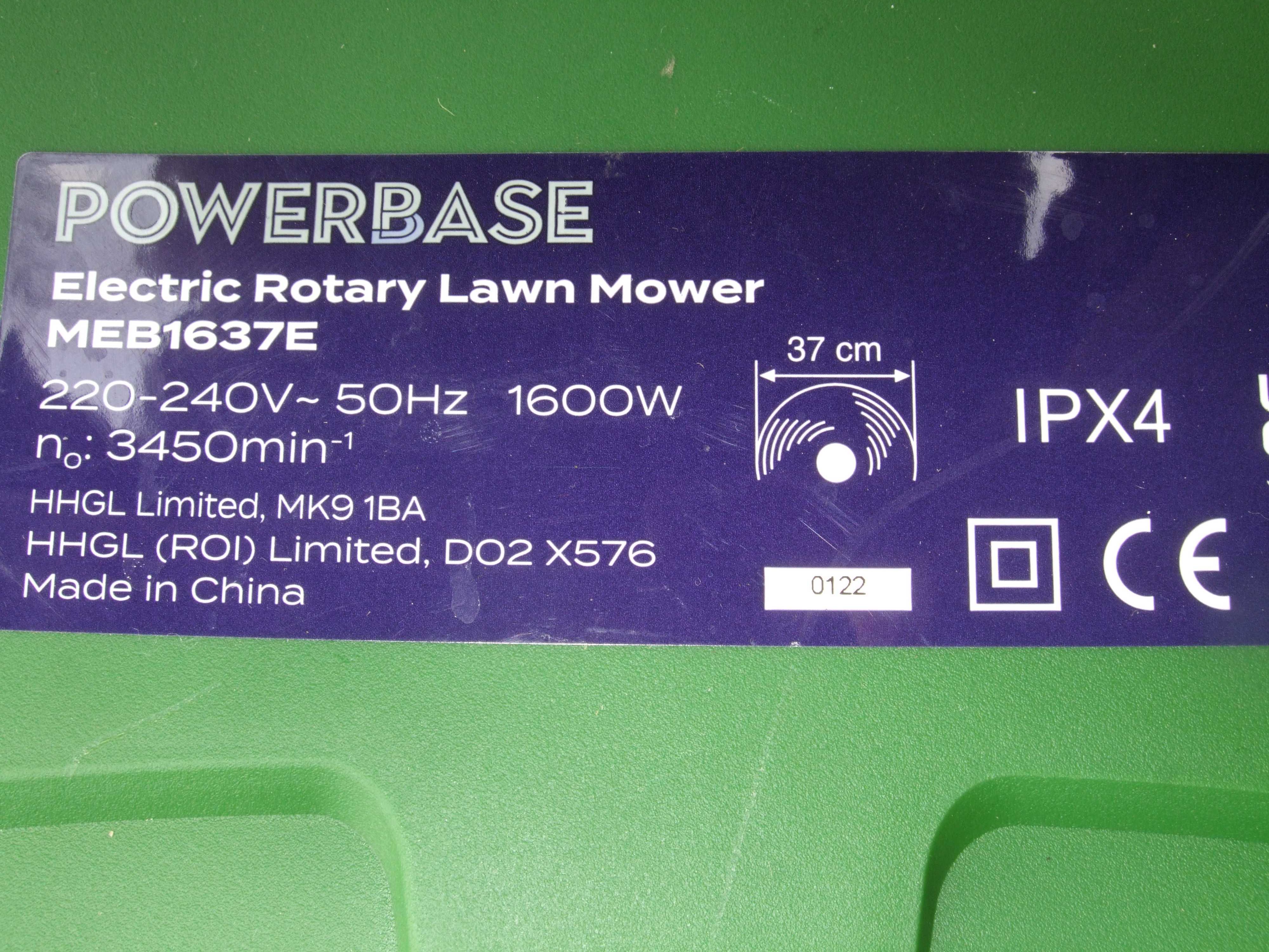 Kosiarka ELEKTRYCZNA Powerbase. Silnik 1600W Szer.37cm. DOBRY STAN !!!
